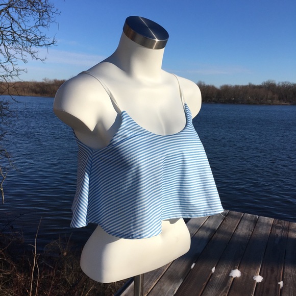 Zara Other - 🌺4/$20 Zara blue white stripped bathing suit top